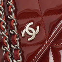 Chanel Patent Quilted Wallet On Chain WOC Red