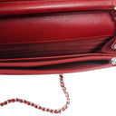 Chanel Patent Quilted Wallet On Chain WOC Red