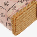 Chanel Pink Bandana Canvas Maxi Single Flap Shoulder Bag