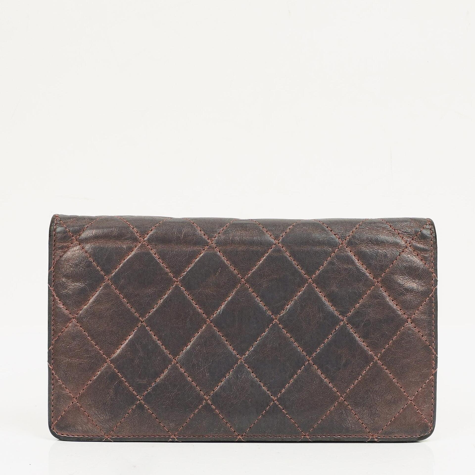 Chanel Purple Quilted Aged Calfskin Reissue 2.55 Yen Wallet