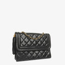 Chanel Quilted Black Lambskin Vintage Tassel Flap Bag