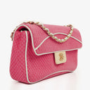 Chanel Quilted Jersey Pink White Single Flap Bag
