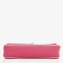 Chanel Quilted Jersey Pink White Single Flap Bag