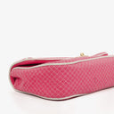 Chanel Quilted Jersey Pink White Single Flap Bag