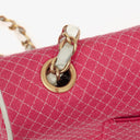 Chanel Quilted Jersey Pink White Single Flap Bag