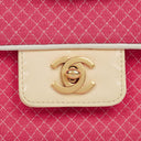 Chanel Quilted Jersey Pink White Single Flap Bag