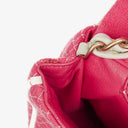 Chanel Quilted Jersey Pink White Single Flap Bag