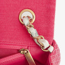 Chanel Quilted Jersey Pink White Single Flap Bag