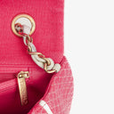 Chanel Quilted Jersey Pink White Single Flap Bag