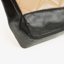 Chanel Quilted Lambskin Beige Black Single Flap