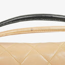 Chanel Quilted Lambskin Beige Black Single Flap
