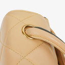Chanel Quilted Lambskin Beige Black Single Flap