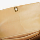 Chanel Quilted Lambskin Beige Black Single Flap