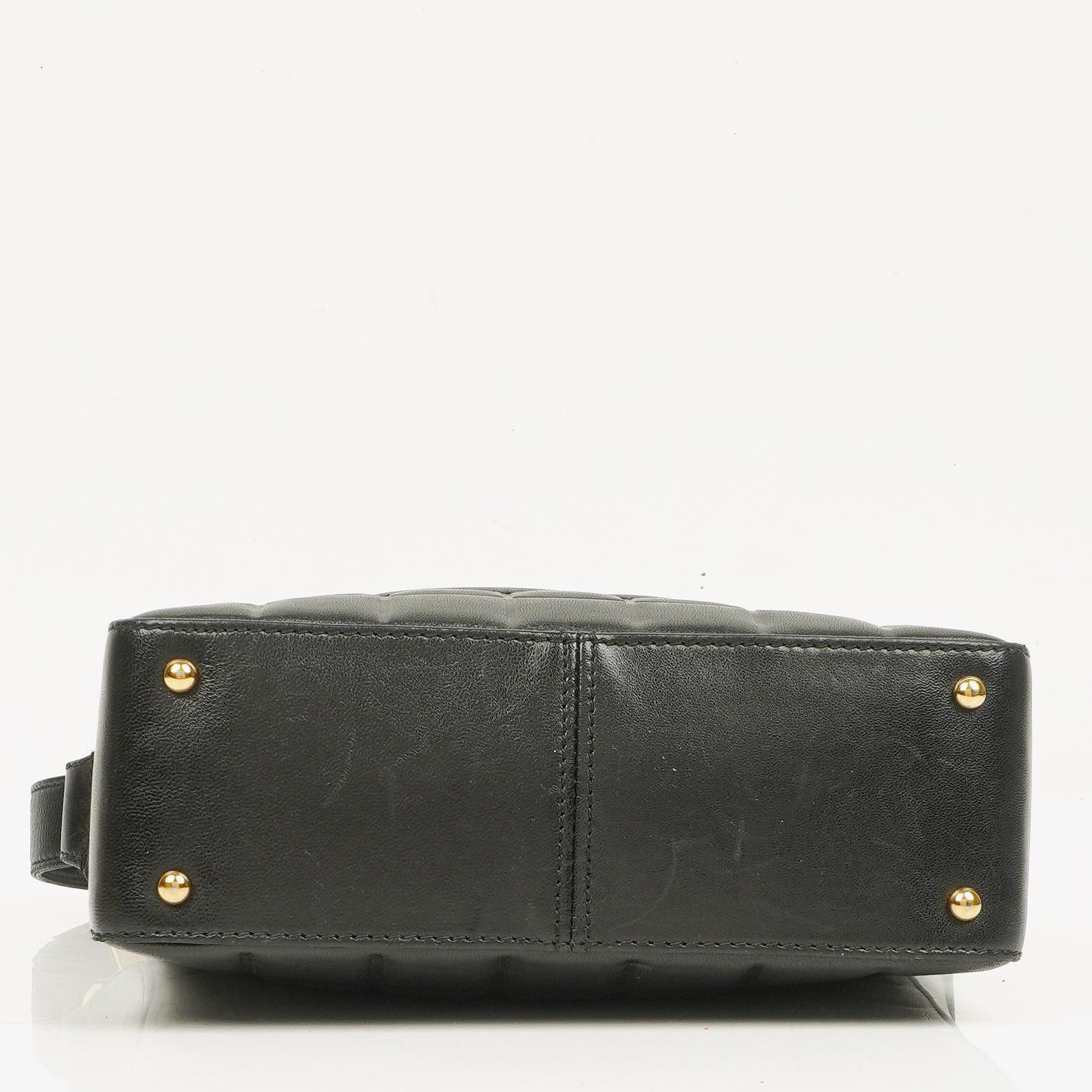 Chanel Quilted Lambskin Black Chocolate Bar Shoulder Bag