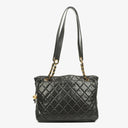 Chanel Quilted Lambskin Shopping Tote Black