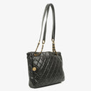 Chanel Quilted Lambskin Shopping Tote Black