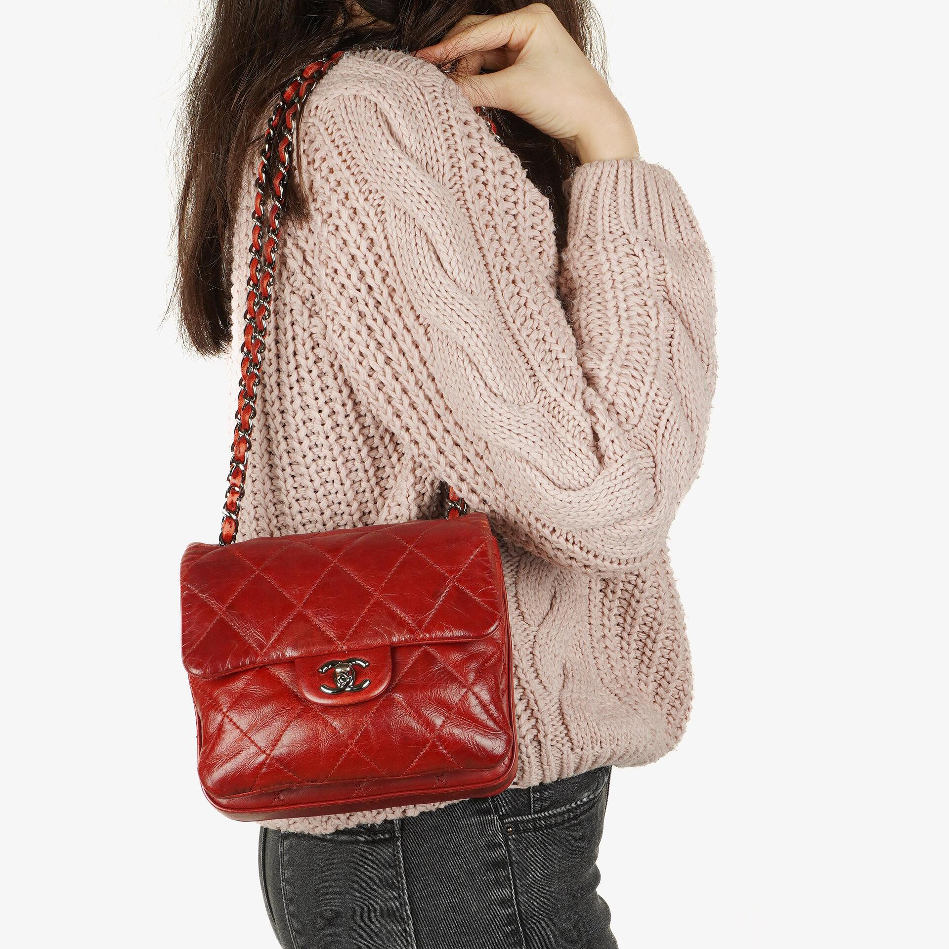 Chanel Quilted Leather Red Mini Chanel 3 Flap Bag