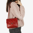 Chanel Quilted Leather Red Mini Chanel 3 Flap Bag