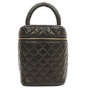 Chanel Dark Brown Quilted Leather Vanity Case