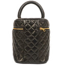 Chanel Dark Brown Quilted Leather Vanity Case