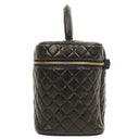 Chanel Dark Brown Quilted Leather Vanity Case