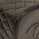 Chanel Dark Brown Quilted Leather Vanity Case