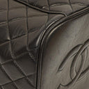 Chanel Dark Brown Quilted Leather Vanity Case