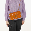 Chanel Quilted Patent Leather Chocolate Bar Flap Bag