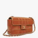 Chanel Quilted Patent Leather Chocolate Bar Flap Bag