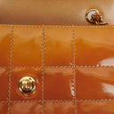 Chanel Quilted Patent Leather Chocolate Bar Flap Bag
