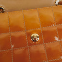 Chanel Quilted Patent Leather Chocolate Bar Flap Bag