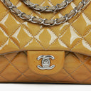 Chanel Quilted Patent Leather Flap Bag With Silver-Tone Hardware