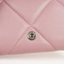 Chanel Quilted Pink Chanel 19 Small Flap Wallet