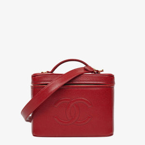 Vanity Case Chanel in Pelle Caviar Rossa