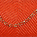 Chanel Red Chevron Quilted Distressed Calfskin Medium Classic Single Medallion Flap Gold Hardware