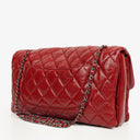 Chanel Red Maxi Lambskin 3 Accordion Flap Bag.