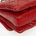 Chanel Red Maxi Lambskin 3 Accordion Flap Bag.