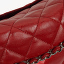 Chanel Red Maxi Lambskin 3 Accordion Flap Bag.