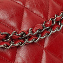 Chanel Red Maxi Lambskin 3 Accordion Flap Bag.