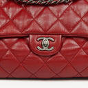 Chanel Red Maxi Lambskin 3 Accordion Flap Bag.