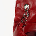 Chanel Red Maxi Lambskin 3 Accordion Flap Bag.
