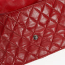 Chanel Red Maxi Lambskin 3 Accordion Flap Bag.