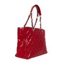 Chanel Red Quilted Patent Leather Grand Shopping Tote Bag
