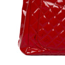 Chanel Red Quilted Patent Leather Grand Shopping Tote Bag