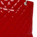 Chanel Red Quilted Patent Leather Grand Shopping Tote Bag