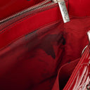 Chanel Red Quilted Patent Leather Grand Shopping Tote Bag