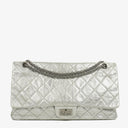 Chanel Silver Metallic Aged Quilted Calfskin 2.55 Reissue 227 Flap Bag