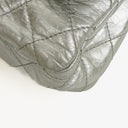 Chanel Silver Metallic Aged Quilted Calfskin 2.55 Reissue 227 Flap Bag