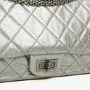 Chanel Silver Metallic Aged Quilted Calfskin 2.55 Reissue 227 Flap Bag