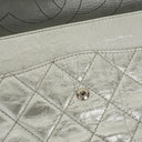 Chanel Silver Metallic Aged Quilted Calfskin 2.55 Reissue 227 Flap Bag
